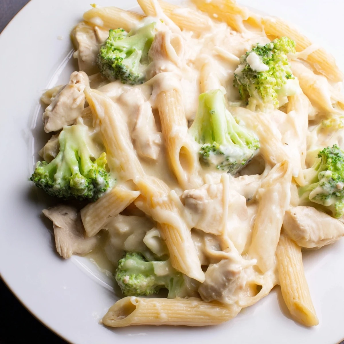 Creamy Chicken Broccoli Cheddar Pasta with tender chicken, fresh broccoli, and melted cheddar in a rich, savory sauce.