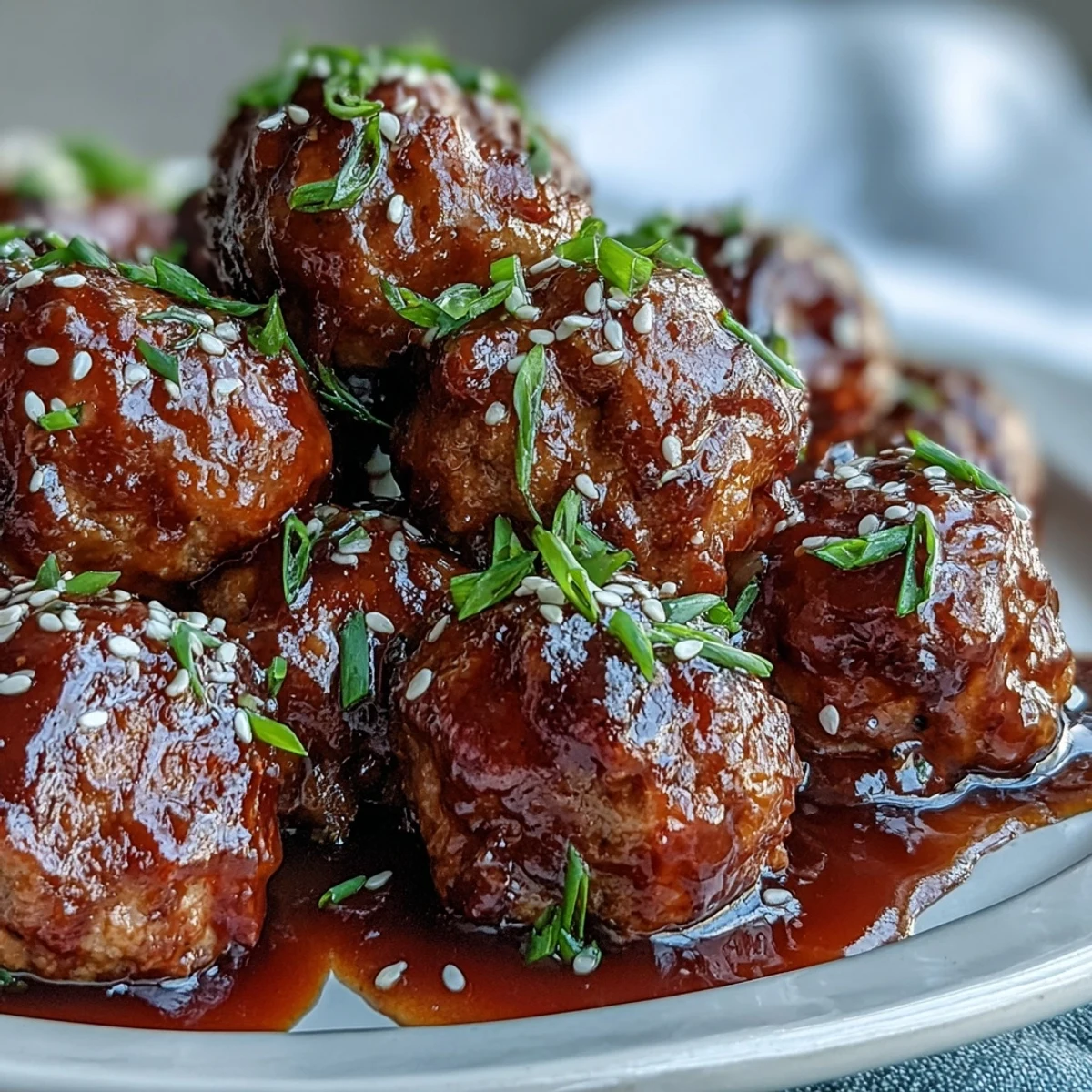 Easy Sweet and Sour Crock Pot Meatballs glazed in a tangy, bubbly sauce served as a party appetizer on a platter.