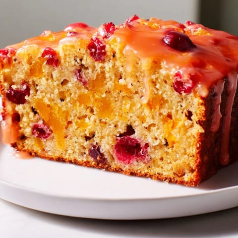 Freshly baked Seasonal Cranberry and Orange Bread with juicy cranberries, perfect for sharing.