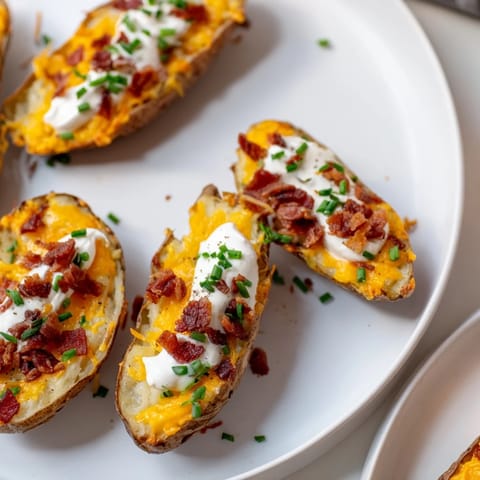 Loaded Potato Skins Cheese Bacon