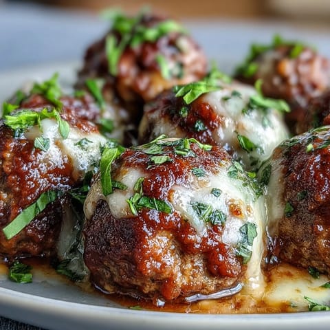 Cheesy Garlicky Meatballs Marinara