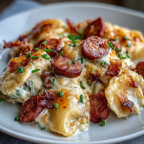 Crockpot Pierogi Casserole With Kielbasa