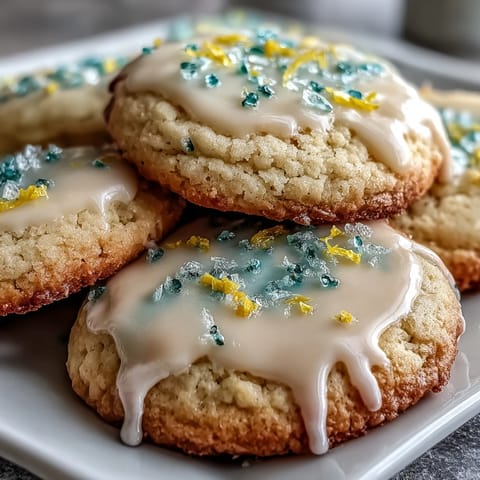 Bright lemon sugar cookies with pastel glaze, perfect for spring celebrations and Easter gatherings.