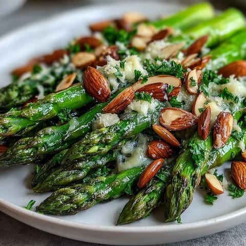 Lemon Butter Asparagus Almonds