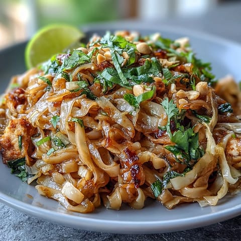 Vibrant Cabbage Pad Thai loaded with crunchy vegetables and savory-sweet goodness.