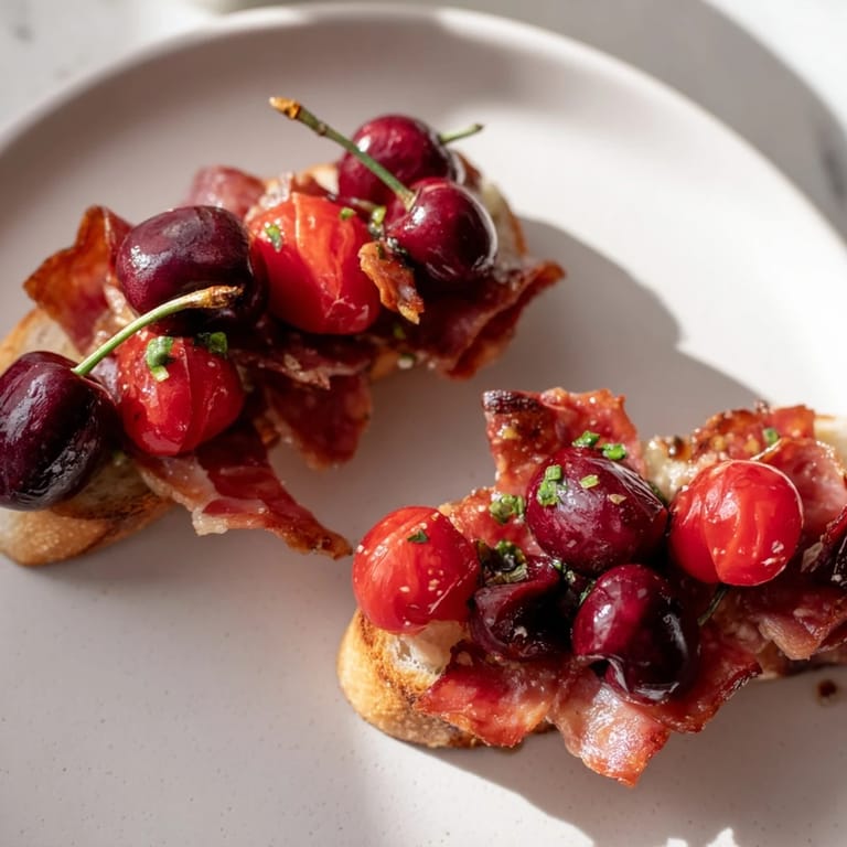 Elegant arrangement: Sliced chorizo, cherries, and peppers make The Crimson Tide appetizer visually appealing.