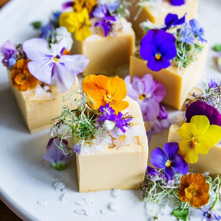 Edible flowers and greens conceal bites of cheese in this beautiful The Secret Garden appetizer.