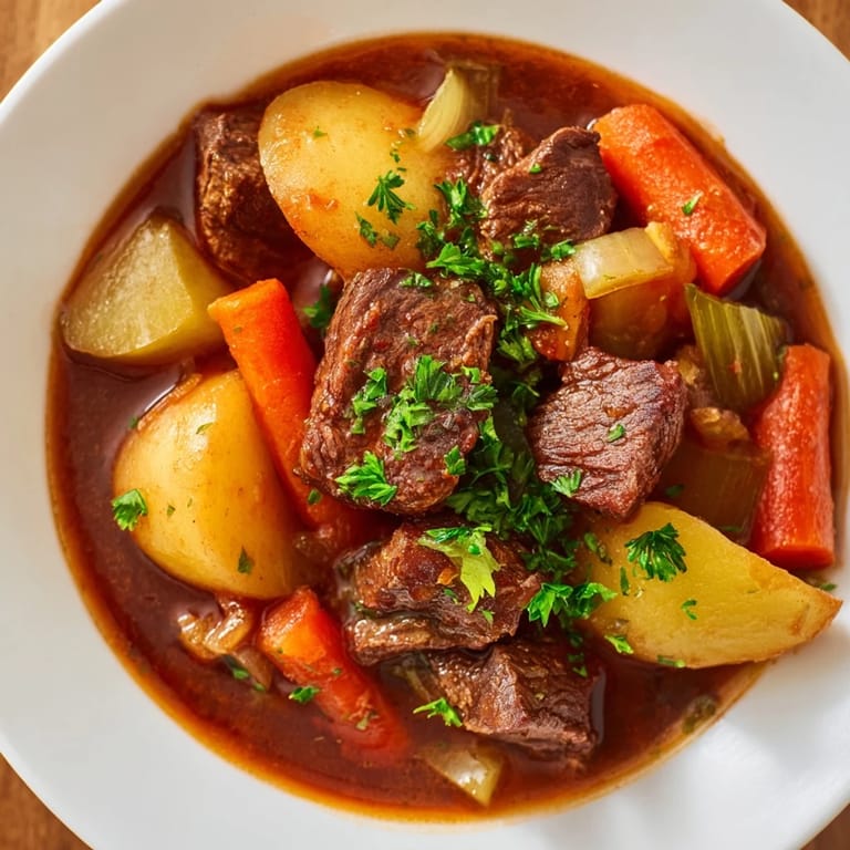 Hearty and flavorful Irish Beef Stew, perfect comfort food for a chilly evening meal.