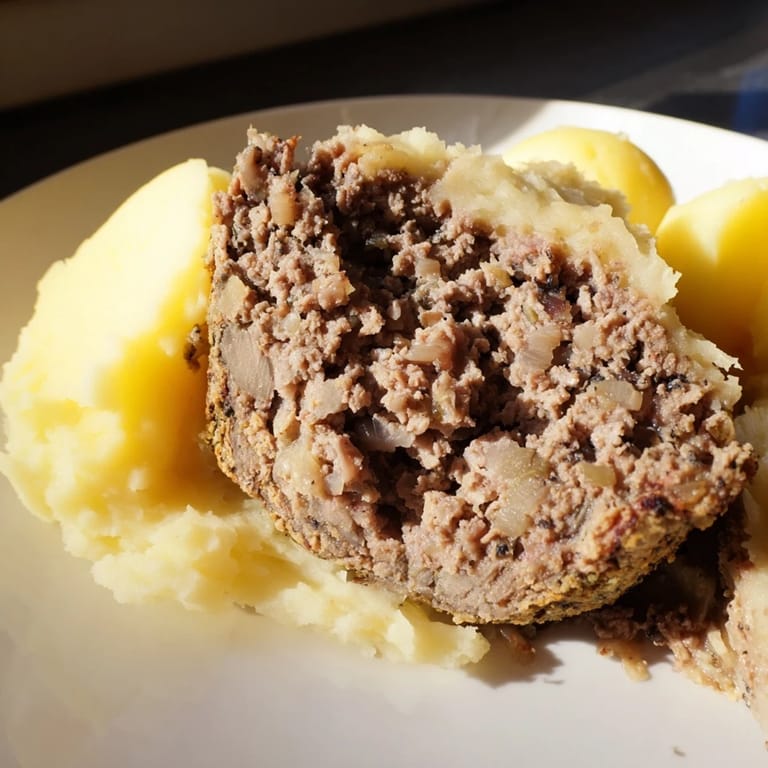 Hearty Scottish haggis, a traditional meal bursting with flavor, expertly cooked and plated beautifully.