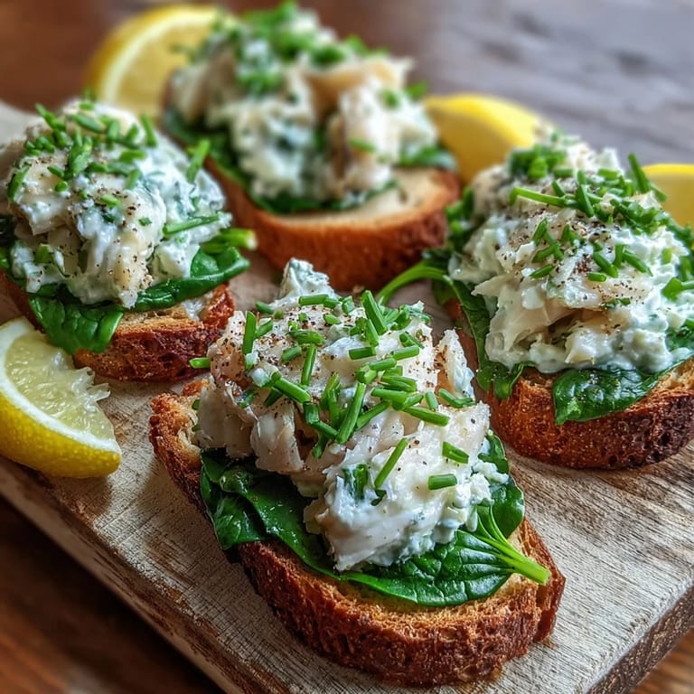 Fork-cut smoked haddock and spinach rye toasts ready to eat, featuring golden-brown toast and vibrant green spinach leaves.