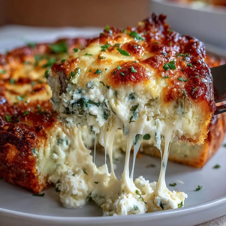 Creamy High Protein Spinach Artichoke Bake, perfect for low-carb dinners or healthy meal prep.