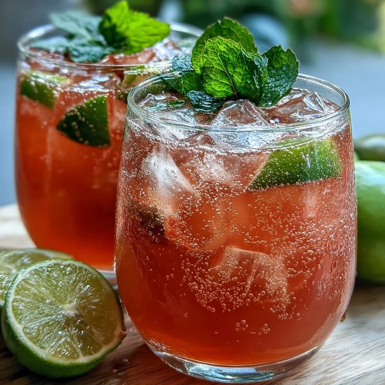 Homemade Guava Juice With Sparkling Water in a tall glass, showing bubbly fizz and a bright tropical color.