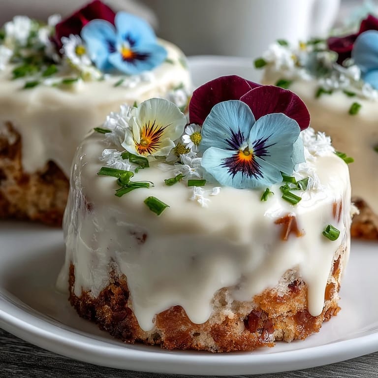 Spring Cake with Pressed Edible Flowers: elegant dessert featuring soft vanilla sponge, creamy frosting, and a stunning edible flower garnish.
