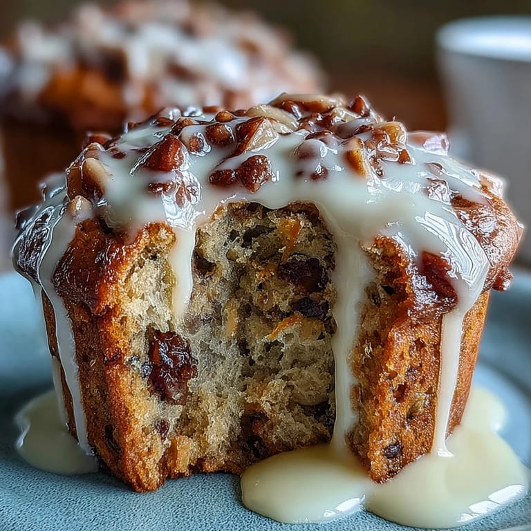 Freshly baked lemon poppy seed muffins with a vibrant lemon glaze, offering a delightful burst of citrus flavor.