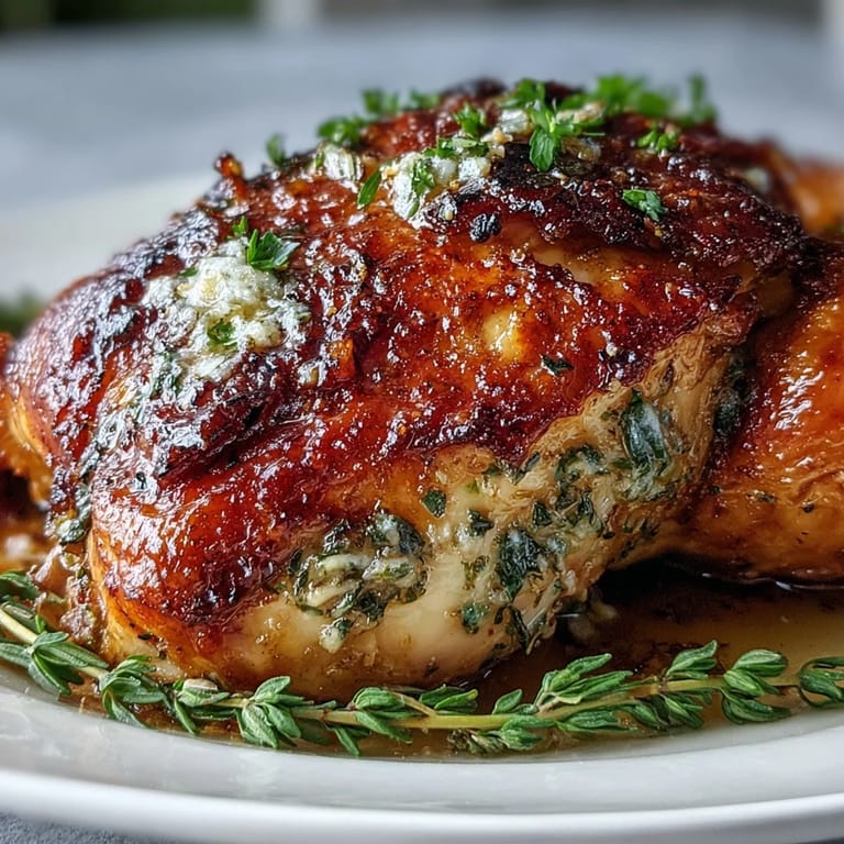 Aromatic Herb Butter Roast Chicken, ready to be carved and savored tonight.