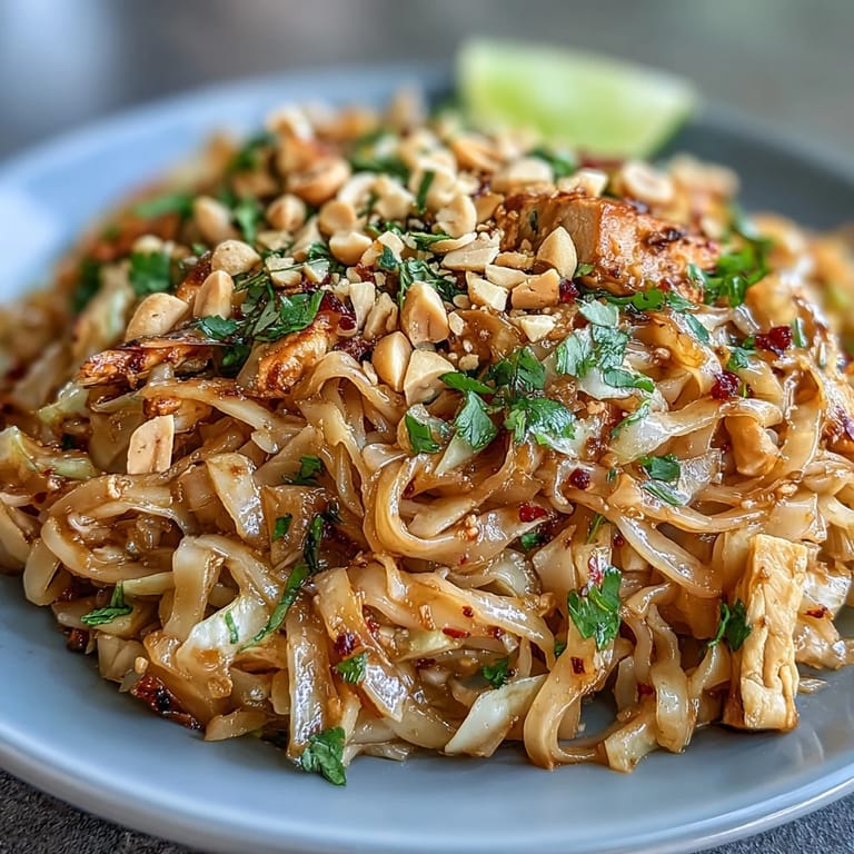 Enjoy this flavorful, low-carb Cabbage Pad Thai quickly stir-fried with protein.