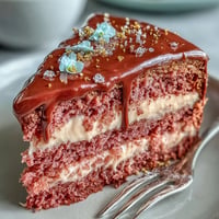 Bridal Shower Rosé Velvet Cake: Blush pink with a shimmering gold drip.